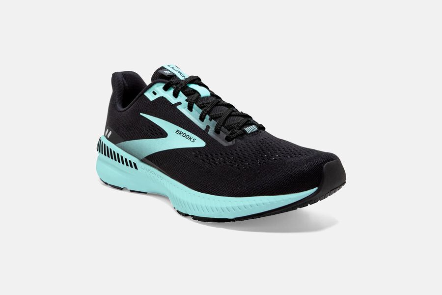 Brooks Running Shoes Womens Black/Blue - Launch GTS 8 Road - 2917-NQVFG